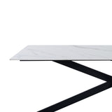 Tavolo da pranzo Edin Bianco Dimehouse Bianco LxPxH 181x102x11 Pietra sinterizzata Dettaglio foto bianco