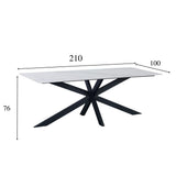 Tavolo da pranzo Edin Bianco Dimehouse Bianco LxPxH 210x103x11 Pietra sinterizzata Indicazione dimensione foto bianca