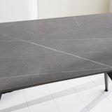 Tavolo da pranzo Grace Grigio Dimehouse Grigio LxPxH 215x105x10 Pietra sinterizzata Foto atmosferica diagonale vista frontale