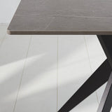 Tavolo da pranzo Grace Grigio Dimehouse Grigio LxPxH 215x105x10 Pietra sinterizzata Foto atmosferica diagonale vista frontale