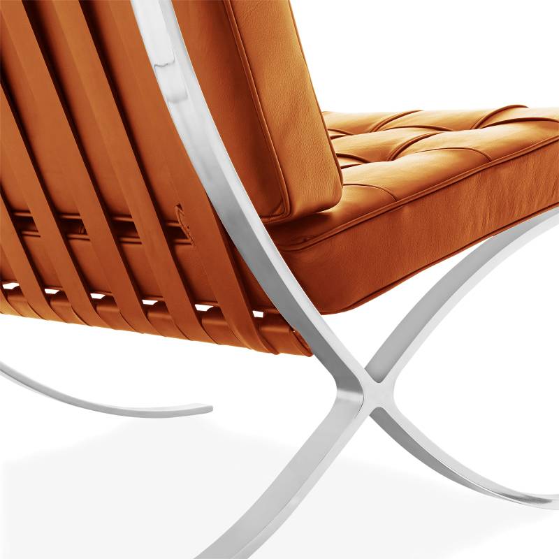 Esposizione di poltrone Dimehouse Cognac LxPxH 80x78x78 Pelle di vacchetta Bianco foto diagonale vista posteriore