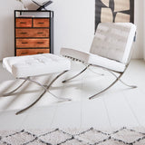 Esposizione di poltrone Dimehouse Bianco LxPxA 80x78x78 Pelle di vacchetta Foto suggestiva vista frontale diagonale