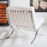 Esposizione di poltrone Dimehouse Bianco LxPxA 80x78x78 Pelle di vacchetta Foto suggestiva vista diagonale posteriore