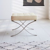 Poggiapiedi Expo Premium Dimehouse Crema LxPxH 63x62x36 Pelle Foto atmosferica vista laterale
