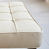 Poggiapiedi Expo Premium Dimehouse Crema LxPxH 63x62x36 Campione colore foto Atmosfera in pelle