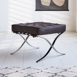 Poggiapiedi Expo Premium Dimehouse Marrone scuro LxPxH 63x62x36 Pelle Foto suggestiva vista diagonale frontale