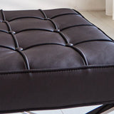 Poggiapiedi Expo Premium Dimehouse Marrone scuro LxPxH 63x62x36 Campione colore foto Leather Atmosphere