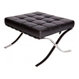 Poggiapiedi Expo Premium Dimehouse Nero LxPxH 63x62x36 Pelle Bianca vista frontale diagonale