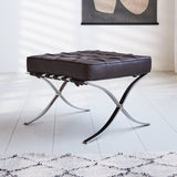 Poggiapiedi Expo Premium Dimehouse Nero LxPxA 63x62x36 Pelle Foto suggestiva vista diagonale frontale