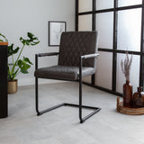 Sedia per sala da pranzo Dean Dimehouse Antracite LxPxH 70x58x57 Tessuto Atmosferica foto diagonale vista frontale
