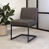 Sedia per sala da pranzo Nathan Dimehouse Antracite LxPxH 75x62x56 Tessuto Foto atmosferica diagonale vista frontale