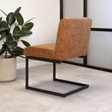 Sedia per sala da pranzo Nathan Dimehouse Cognac LxPxH 75x62x56 Tessuto Foto atmosferica diagonale vista posteriore