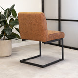 Sedia per sala da pranzo Nathan Dimehouse Cognac LxPxH 75x62x56 Tessuto Foto atmosferica diagonale vista posteriore