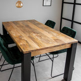 Tavolo da pranzo Kansas Dimehouse Marrone LxPxH 187x98x20 Legno di mango Dettaglio fotografico atmosferico