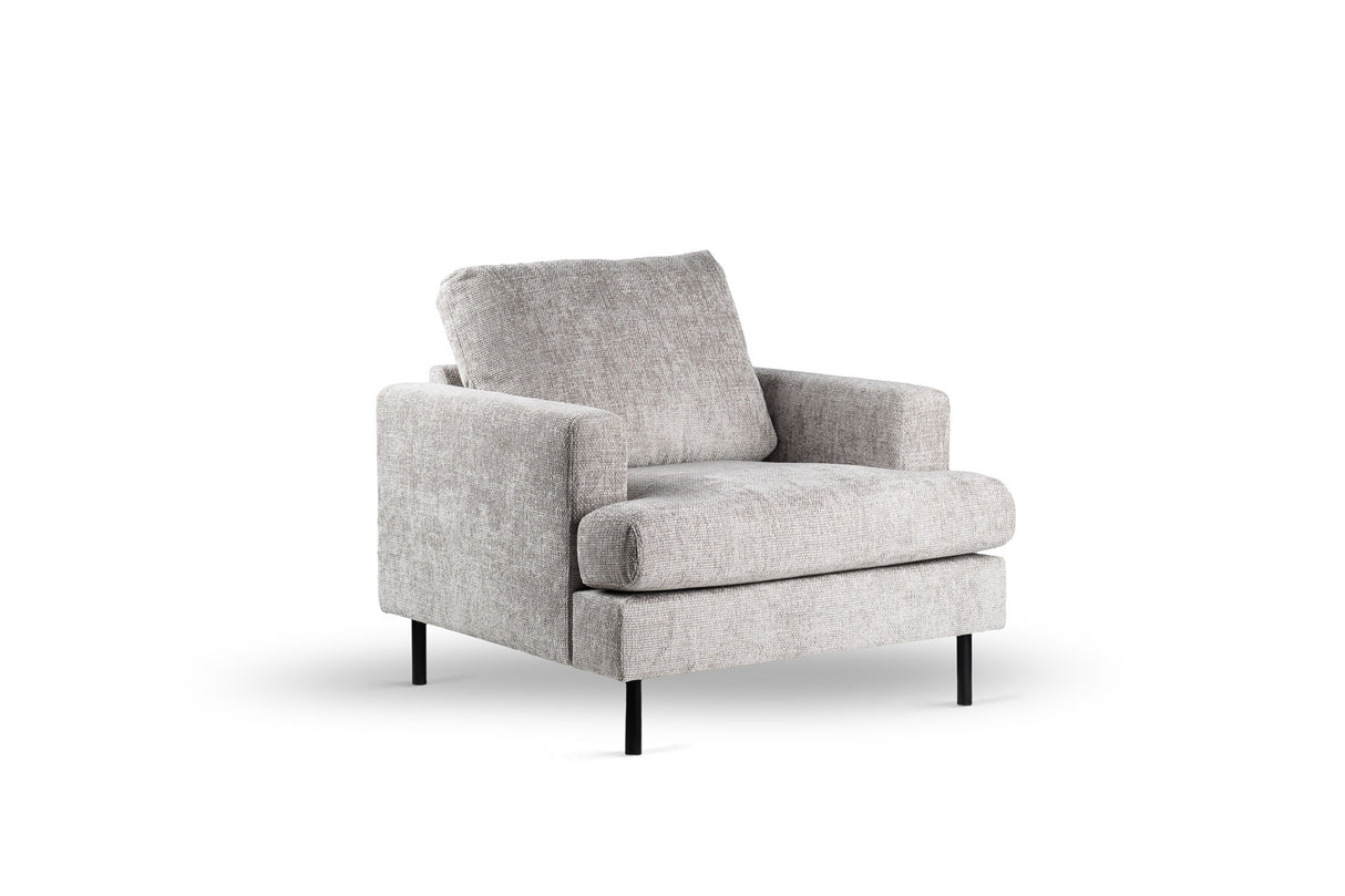 Poltrona Faya DH Interior Beige Bianco foto vista frontale diagonale