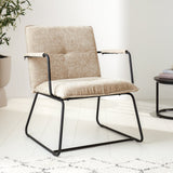 Poltroncina Hailey in ciniglia Dimehouse Beige LxWxH 66x64x37 Tessuto Foto atmosferica vista frontale diagonale