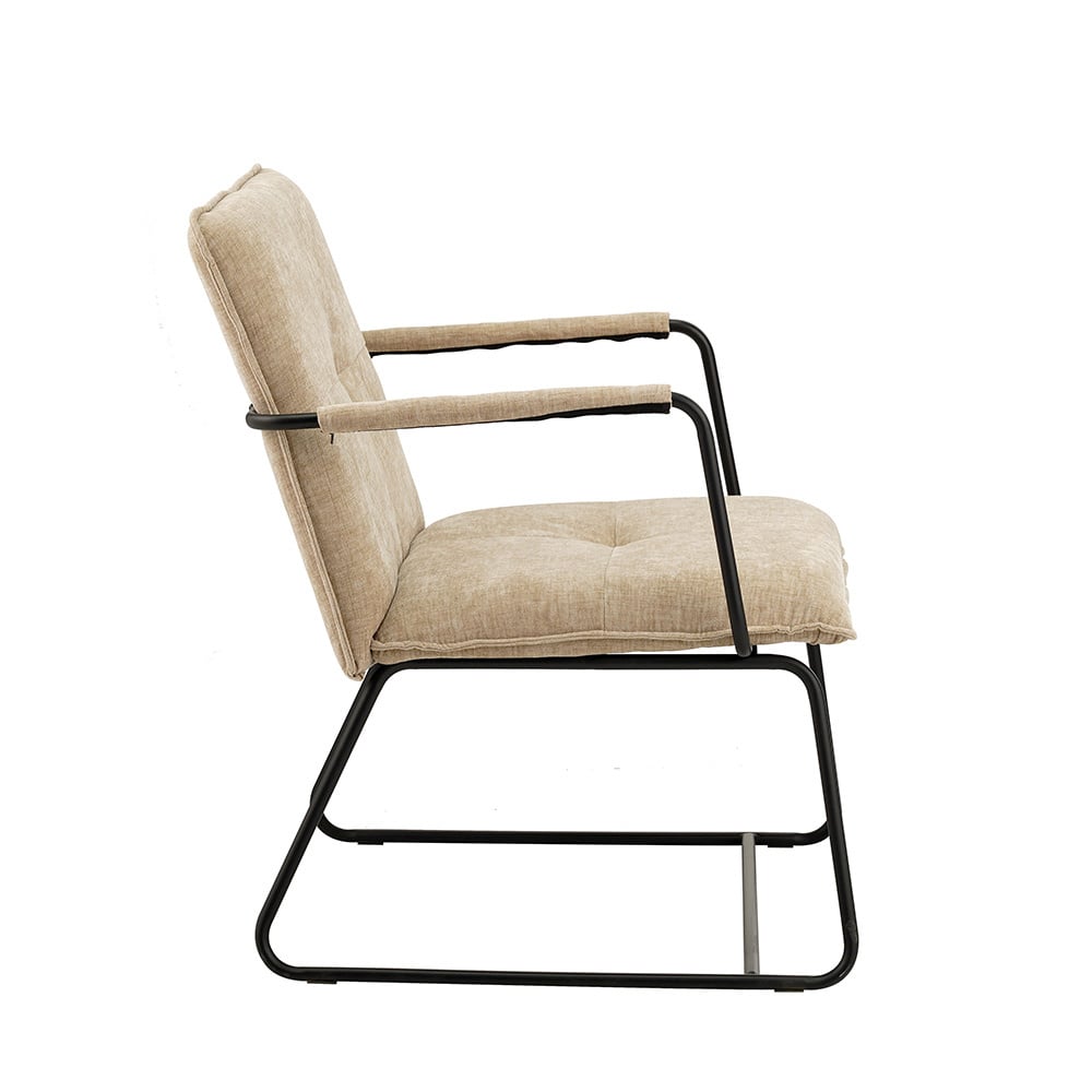 Poltroncina Hailey in ciniglia Dimehouse Beige LxPxH 66x64x37 Tessuto Bianco vista laterale della foto