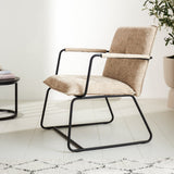 Poltroncina Hailey in ciniglia Dimehouse Beige LxWxH 66x64x37 Tessuto Foto atmosferica vista laterale