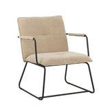 Poltroncina Hailey in ciniglia Dimehouse Beige LxPxH 66x64x37 Tessuto Bianco foto diagonale vista frontale