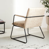 Poltroncina Hailey in ciniglia Dimehouse Beige LxPxH 66x64x37 Tessuto Foto atmosferica diagonale vista posteriore