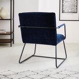 Poltroncina Hailey in ciniglia Dimehouse Blu LxPxH 66x64x37 Tessuto Foto atmosferica diagonale vista posteriore