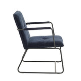Poltroncina Hailey in ciniglia Dimehouse Blu LxPxH 66x64x37 Tessuto Bianco vista laterale della foto