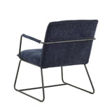 Poltroncina Hailey in ciniglia Dimehouse Blu LxPxH 66x64x37 Tessuto Bianco foto diagonale vista posteriore