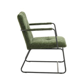 Poltroncina Hailey in ciniglia Dimehouse Tessuto verde scuro LxLxH 66x64x37 Tessuto bianco vista laterale