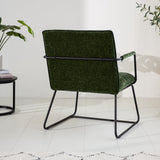 Poltroncina Hailey in ciniglia Dimehouse Verde scuro LxLxH 66x64x37 Tessuto Foto suggestiva vista diagonale dal retro