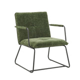 Poltroncina Hailey in ciniglia Dimehouse Verde scuro LxLxH 66x64x37 Tessuto Foto bianca vista diagonale frontale