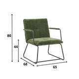 Poltroncina Hailey in ciniglia Dimehouse Tessuto verde scuro LxLxH 66x64x37 Tessuto bianco Indicazione dimensione foto