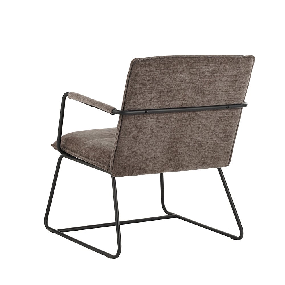 Poltroncina Hailey in ciniglia Dimehouse Grigio LxPxH 66x64x37 Tessuto Bianco foto diagonale vista posteriore