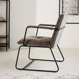 Poltroncina Hailey in ciniglia Dimehouse Grigio LxPxH 66x64x37 Tessuto Foto atmosferica vista laterale
