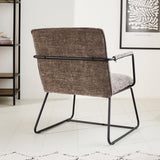 Poltroncina Hailey in ciniglia Dimehouse Grigio LxPxH 66x64x37 Tessuto Foto atmosferica diagonale vista posteriore