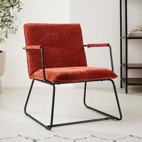 Poltroncina Hailey in ciniglia Dimehouse Rame LxPxH 66x64x37 Tessuto Foto atmosferica vista diagonale frontale