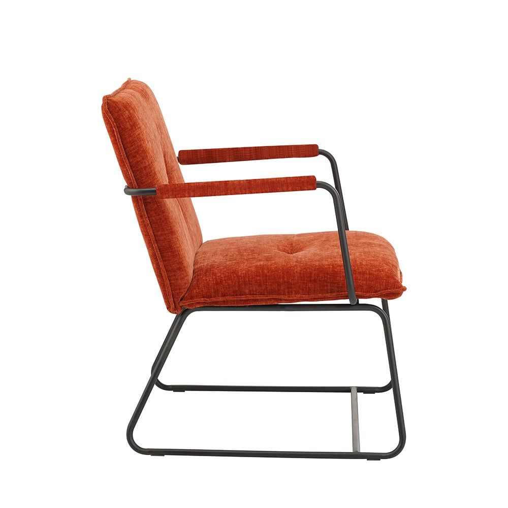Poltroncina Hailey in ciniglia Dimehouse Rame LxPxH 66x64x37 Tessuto Bianco vista laterale foto