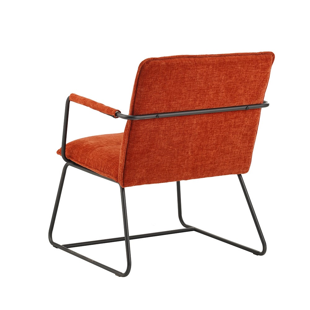 Poltroncina Hailey in ciniglia Dimehouse Rame LxPxH 66x64x37 Tessuto Bianco foto diagonale vista posteriore