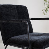 Poltroncina Hailey in ciniglia Dimehouse Nero LxPxH 66x64x37 Tessuto Dettaglio fotografico atmosferico