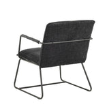 Poltroncina Hailey in ciniglia Dimehouse Nero LxPxH 66x64x37 Tessuto Bianco foto diagonale vista posteriore