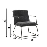 Poltroncina Hailey in ciniglia Dimehouse Nero LxPxH 66x64x37 Tessuto Indicazione dimensione foto bianca