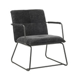 Poltroncina Hailey in ciniglia Dimehouse Nero LxPxH 66x64x37 Tessuto Bianco foto diagonale vista frontale