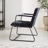 Poltroncina Hailey in ciniglia Dimehouse Nero LxWxH 66x64x37 Tessuto Foto atmosferica vista laterale