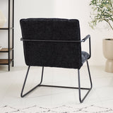 Poltroncina Hailey in ciniglia Dimehouse Nero LxPxA 66x64x37 Tessuto Foto suggestiva vista diagonale dal retro