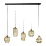 Lampada a sospensione Ella DH Interni Vetro color ambra LxPxH 127x48x27 Vetro color ambra Foto bianca vista frontale
