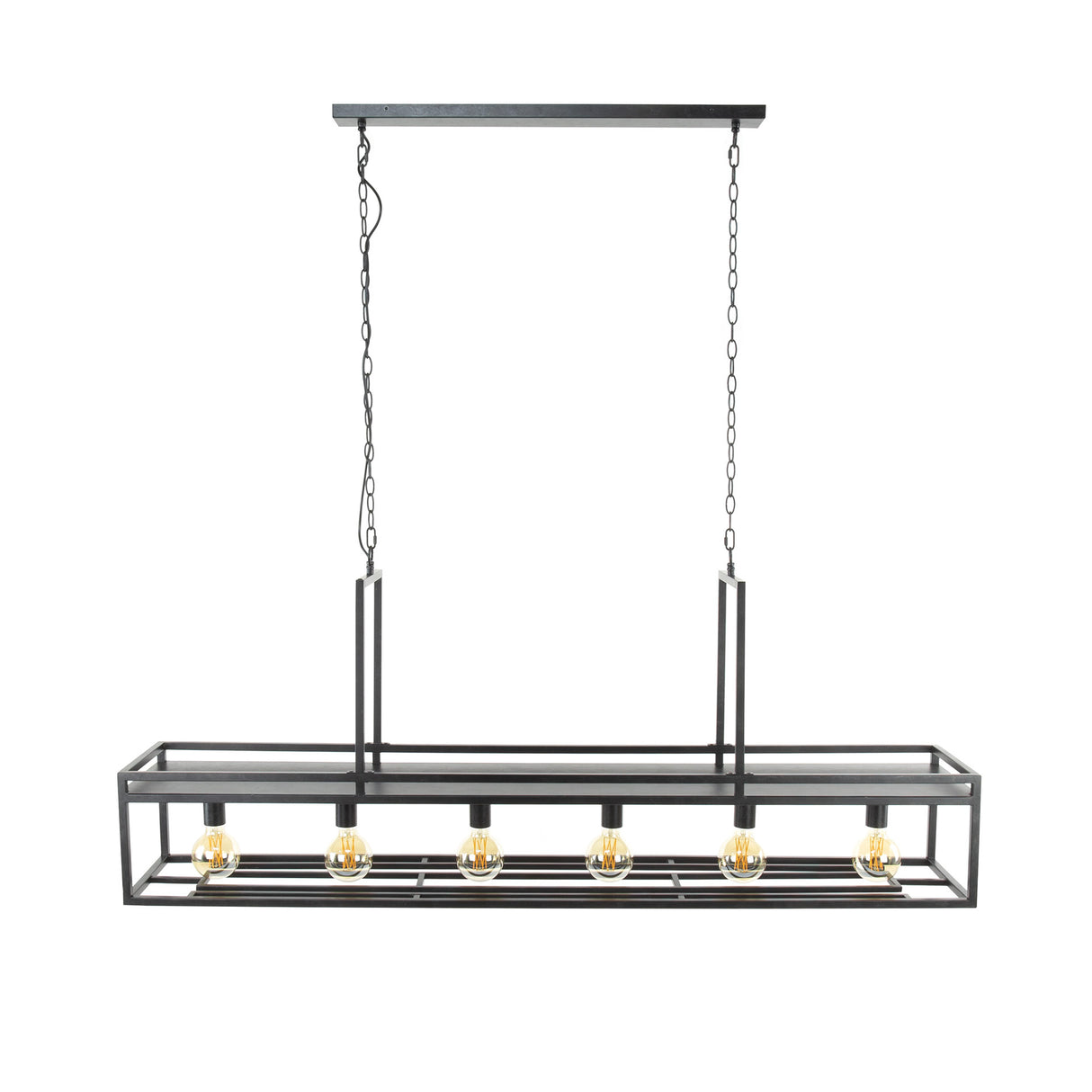 Lampada a sospensione Eloisa DH Interior Antracite LxPxH 162x38x32 Metallo Bianco foto vista frontale diagonale