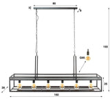Lampada a sospensione Eloisa DH Interior Antracite LxPxH 162x38x32 Metallo Bianco Indicazione dimensione foto