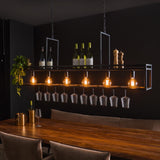 Lampada a sospensione Eloisa DH Interior Carbone LxPxH 162x38x32 Metallo Foto atmosferica vista frontale diagonale