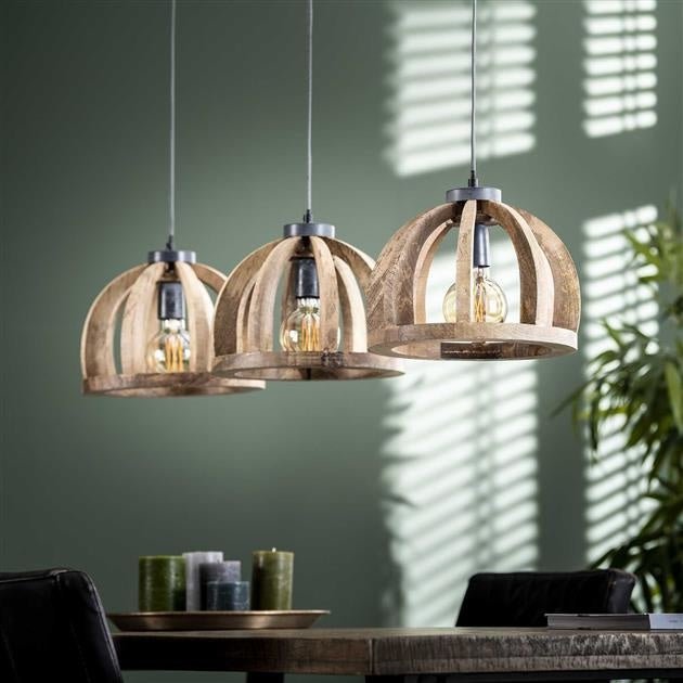Hanging lamp Madri DH Interior Mango LxWxH 102x38x35 Legno di mango Foto atmosferica vista frontale diagonale