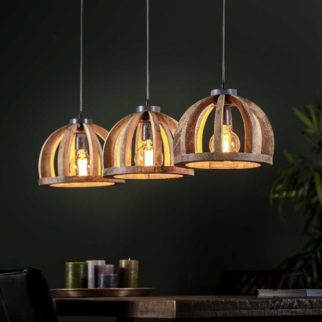 Hanging lamp Madri DH Interior Mango LxWxH 102x38x35 Legno di mango Foto atmosferica vista frontale diagonale