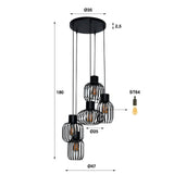 Lampada a sospensione Hannes DH Interior Antracite LxPxH 51x51x19 Metallo Bianco Indicazione dimensione foto